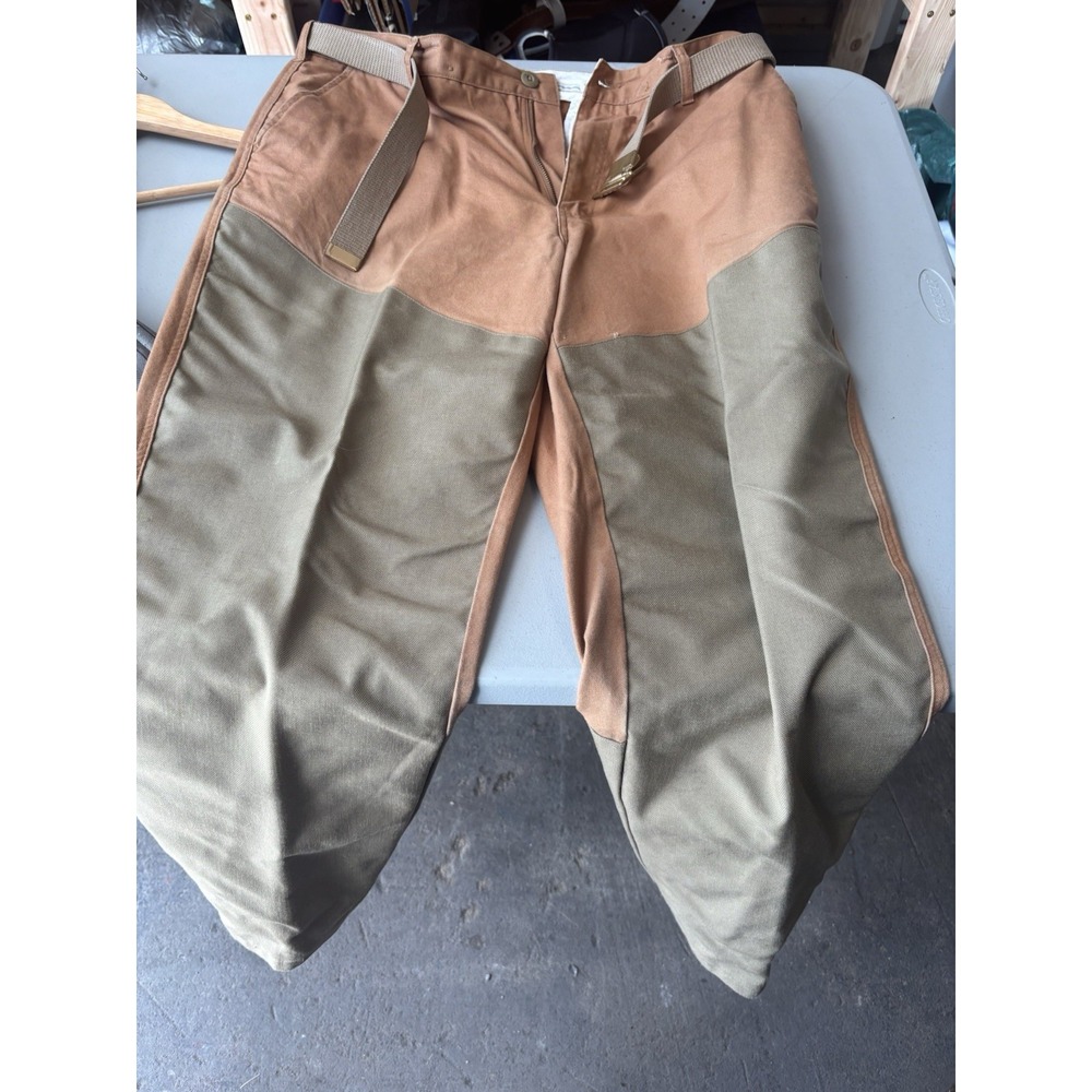 Vintage Cabelas Brush Pants Men 38 Green Brown 100% Cotton Outdoor Snake Hunting